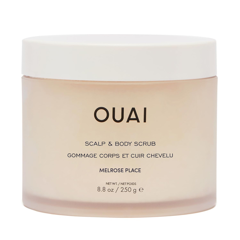 OUAI Scalp & Body Scrub - Foaming Coconut Oil Sugar Scrub and Gentle Scalp Exfoliator Cleanses, Removes Buildup, and Moisturizes Dry Skin - Paraben, Phthalate and Sulfate Free Body Care (8.8oz)8.8 Ounce (Pack of 1)