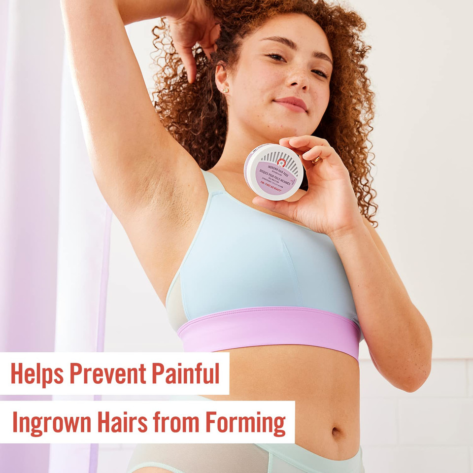 First Aid Beauty Bundle: Kp Bump Eraser Body Scrub With 10% Aha  8 Oz  And Ingrown Hair Pads With Bha & Aha  28 Pads