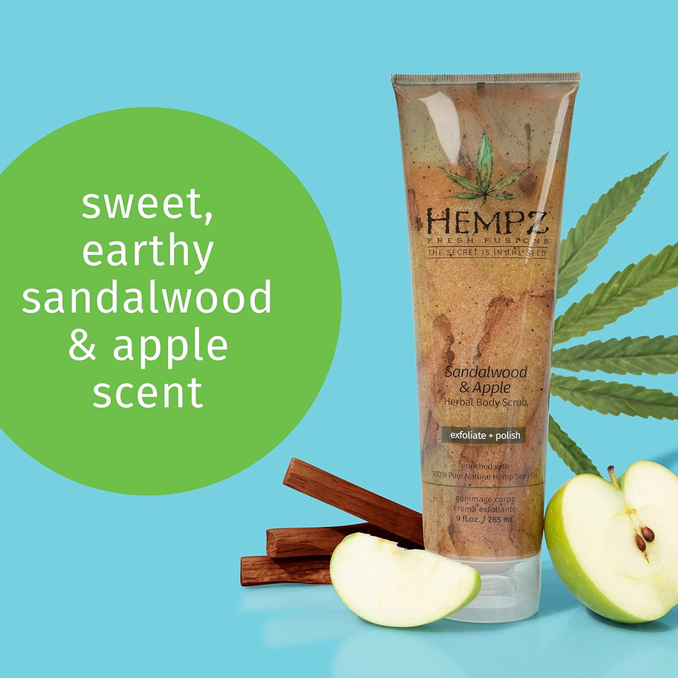 Hempz Fresh Fusions Sandalwood and Apple Herbal Body Scrub Unisex Scrub 9 oz