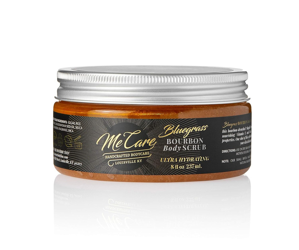Me Care Bodyline, Bluegrass Bourbon Infused Body Scrub, Vitamin E Skin Care, Helps Hydrate, Exfoliate, Moisturize, Made In Usa, 8Oz
