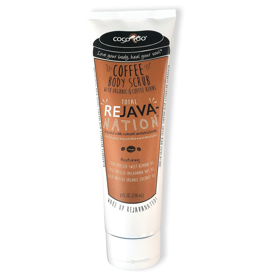 Total Rejavanation Premium Arabica Coffee Scrub With Sweet Almond Oil 8 Oz Tube Targets Cellulite, Dry Rough Skin, Stretch Marks And More!