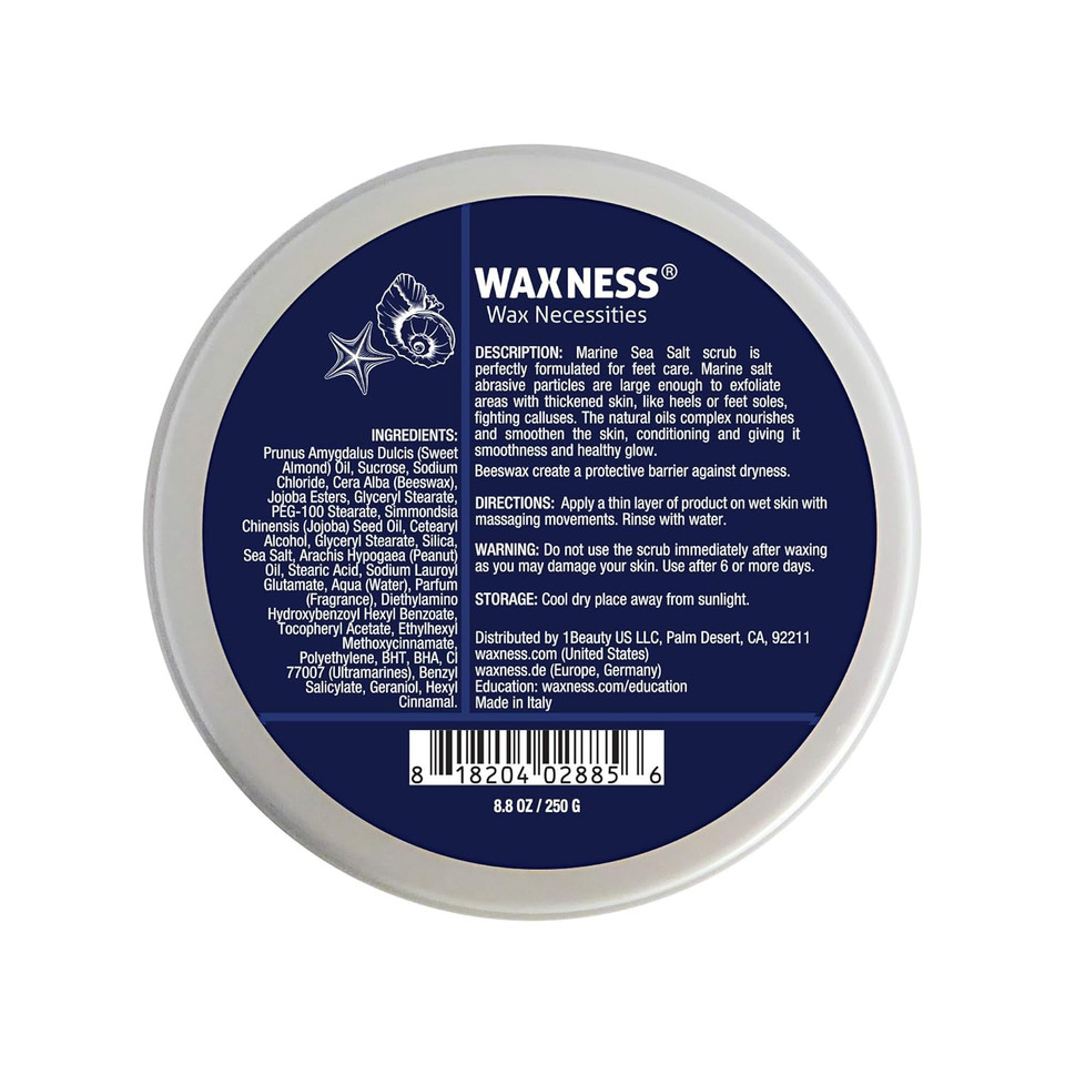 Waxness Sea Salt Scrub For Feet 8.8 Oz 250 G