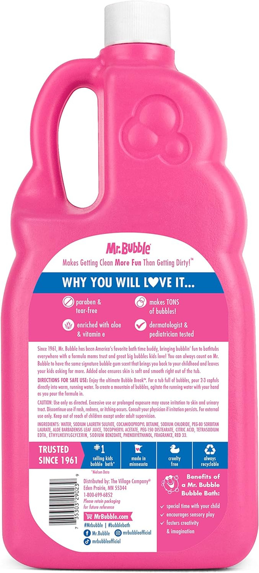 Mr. Bubble Original Bubble Bath - Hypoallergenic, Tear Free Bubble Bath Solution Makes Big Long Lasting Bubbles For Kids, Toddlers And Adults (Pack Of 2 Bottles, 36 Fl Oz Each)36 Fl Oz (Pack Of 2)