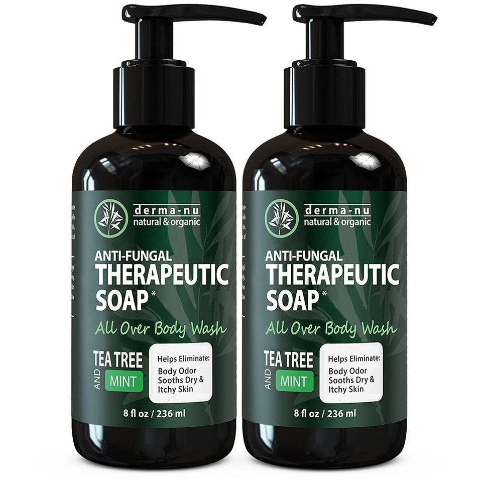 Antifungal Soap And Body Wash - Body Acne Wash, Tea Tree Soap With Tea Tree Oil For Athletes Foot, Body Odor, Nail Fungus, Ringworm, Eczema & Back Acne Body Wash - 2 Pack8 Fl Oz (Pack Of 2)