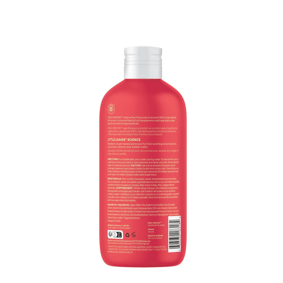 Attitude Bubble Wash For Kids, Ewg Verified Plant- And Mineral-Based Body And Hair Hypoallergenic Soap, Vegan And Cruelty-Free, Mango, 16 Fl Oz (Packaging May Vary)