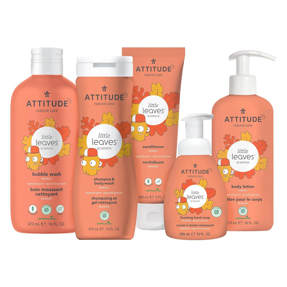 Attitude Bubble Wash For Kids, Ewg Verified Plant- And Mineral-Based Body And Hair Hypoallergenic Soap, Vegan And Cruelty-Free, Mango, 16 Fl Oz (Packaging May Vary)