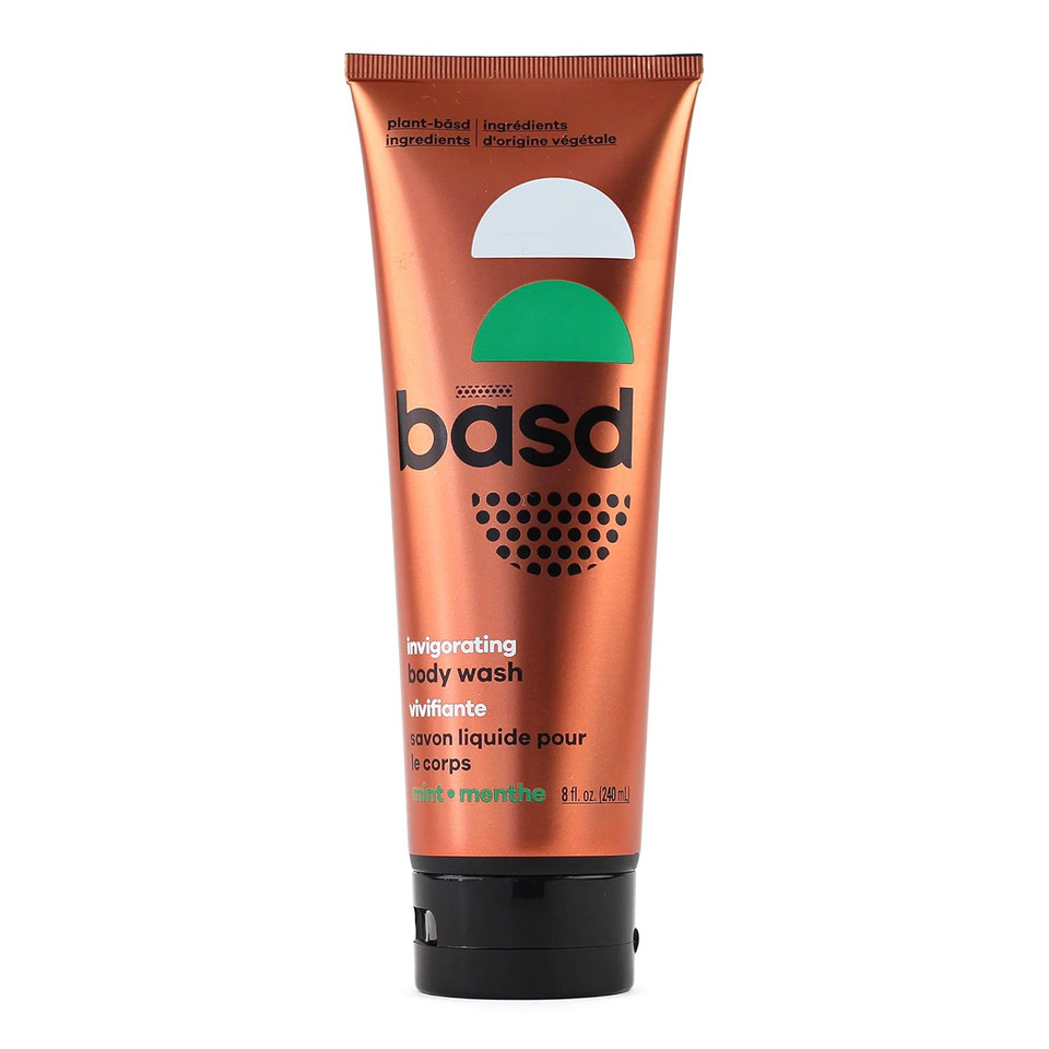 Basd Natural Body Wash, Invigorating Mint | Organic & Moisturizing Ingredients, Vegan, Hypoallergenic, 8 Ounce Tube