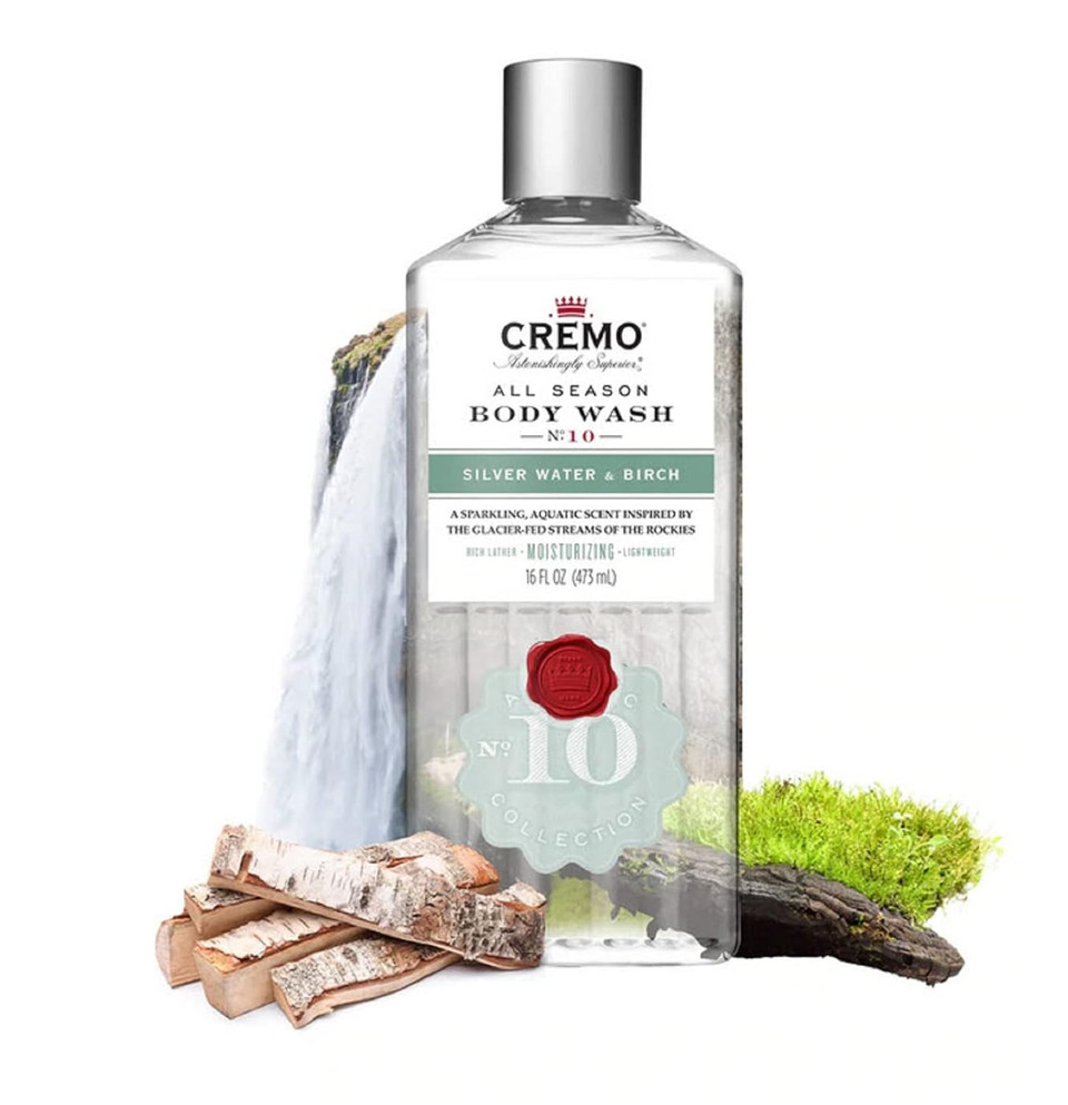 Cremo Rich-Lathering Silver Water & Birch Body Wash, A Revitalizing Combination Of Glacier-Fed Streams And White Birch 16 Fl Oz Cremo Rich-Lathering Silver Water & Birch Body Wash, A Revitalizing Combination Of Glacier-Fed Streams And White Birch 16 Fl Oz
