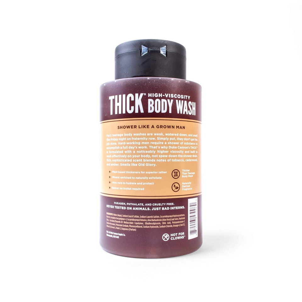 Duke Cannon Supply Co. Thick High-Viscosity Body Wash For Men - Smells Like Old Glory, 17.5 Fl Oz