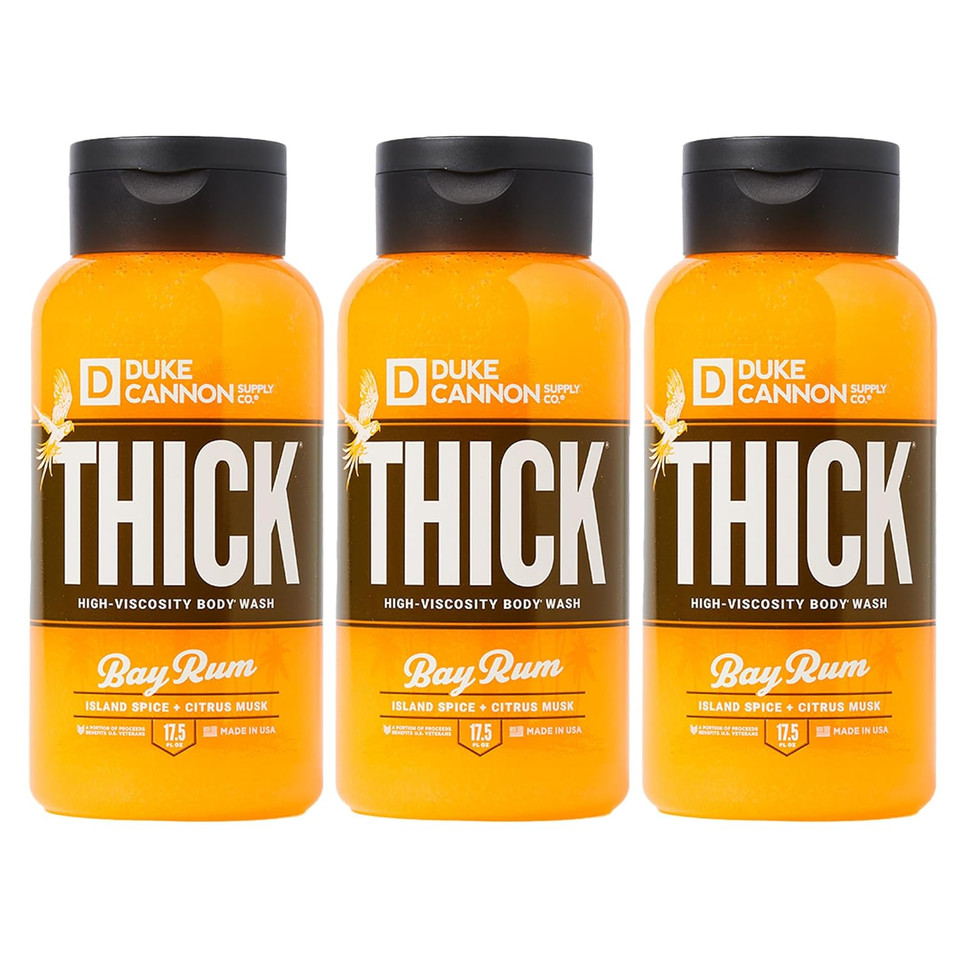 Duke Cannon Thick High Viscosity Body Wash For Men (Bay Rum, Pack Of 3)17.5 Fl Oz (Pack Of 3)