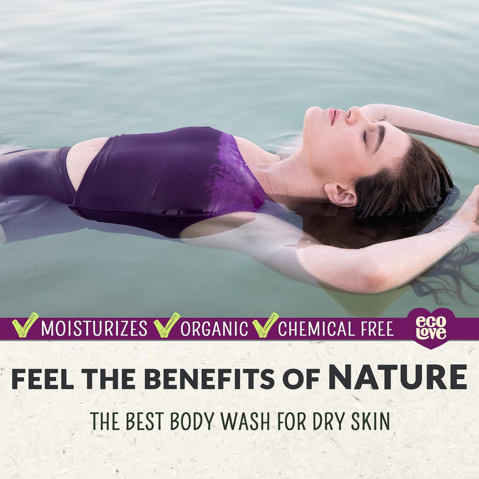 Ecolove - Natural Moisturizing Body Wash For Dry Skin - Organic Tomato And Beetroot - No Sls Or Parabens - Vegan And Cruelty-Free Shower Gel, 17.6 Oz