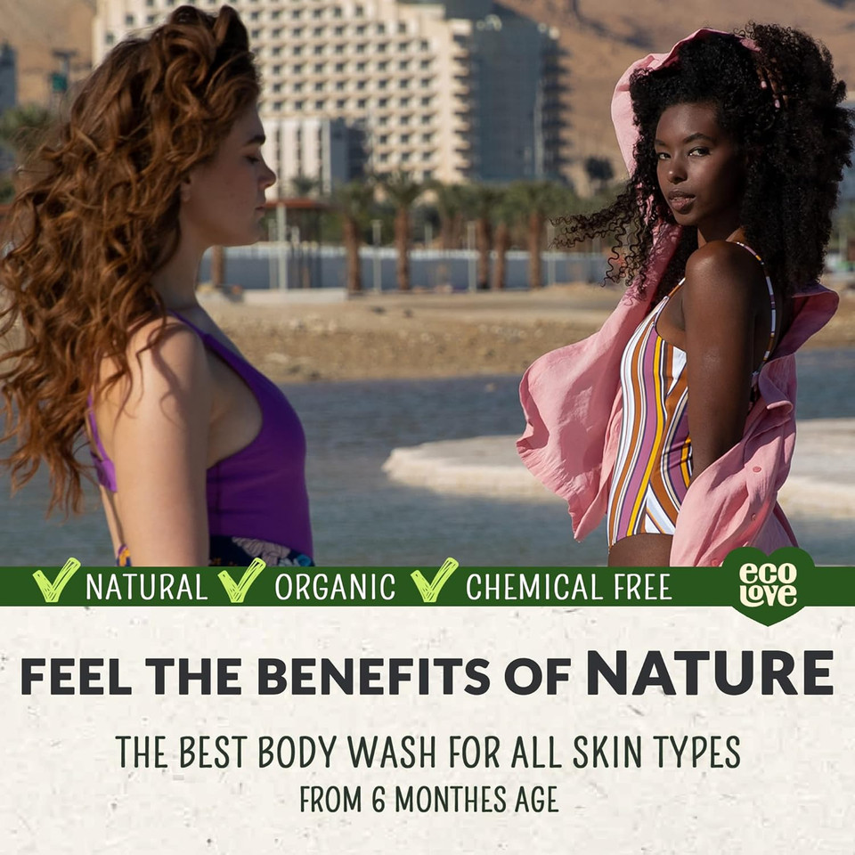 Ecolove - Natural Moisturizing Body Wash For Dry Skin - With Organic Cucumber - No Sls Or Parabens - Vegan And Cruelty-Free Shower Gel, 17.6 Oz