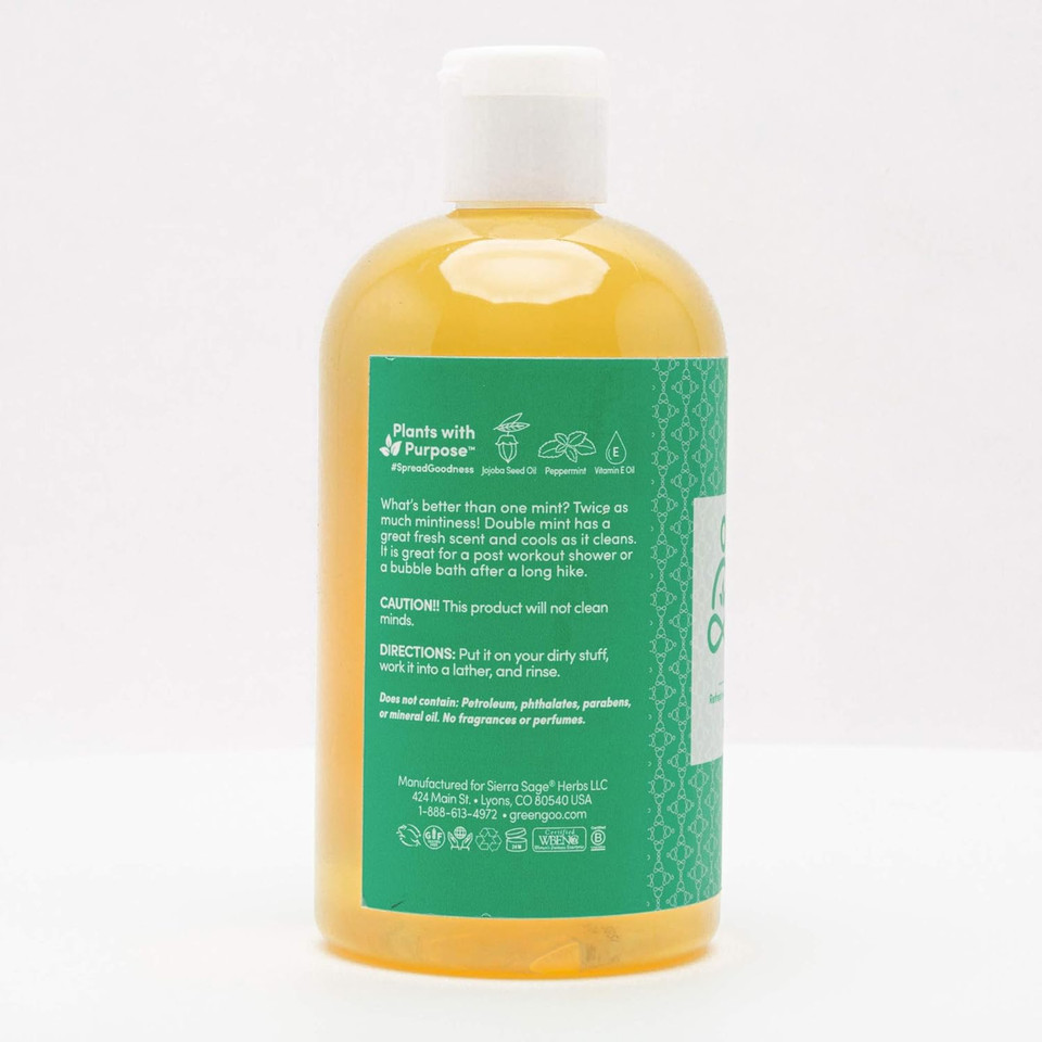 Green Goo Natural Skin Care Castile Soap Wash, Double Mint,12 Fl Oz (Pack Of 2)