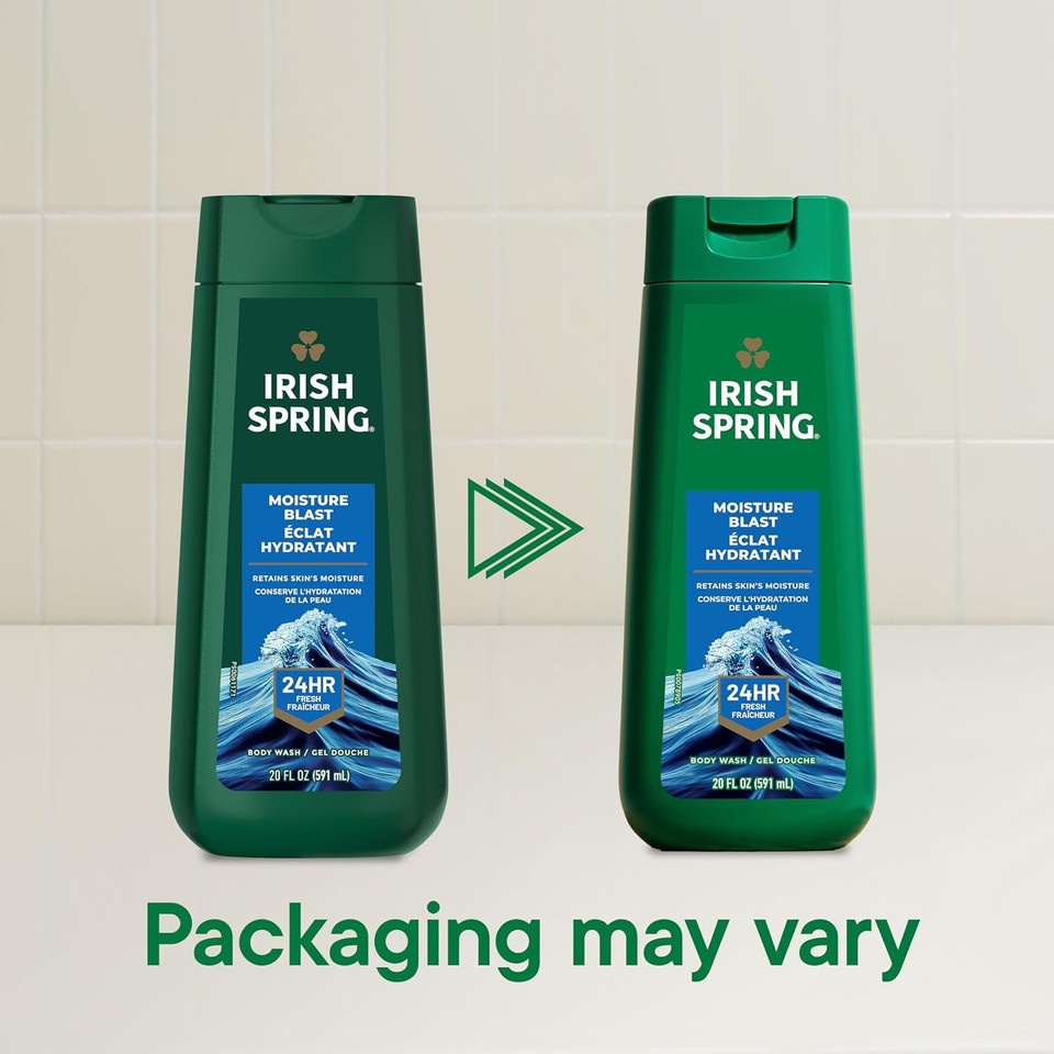 Irish Spring Moisture Blast Body Wash For Men, 20 Oz