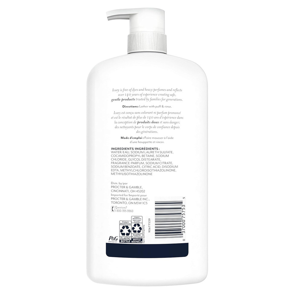 Ivory Body Wash Water Lily Scent Wash 30 Oz