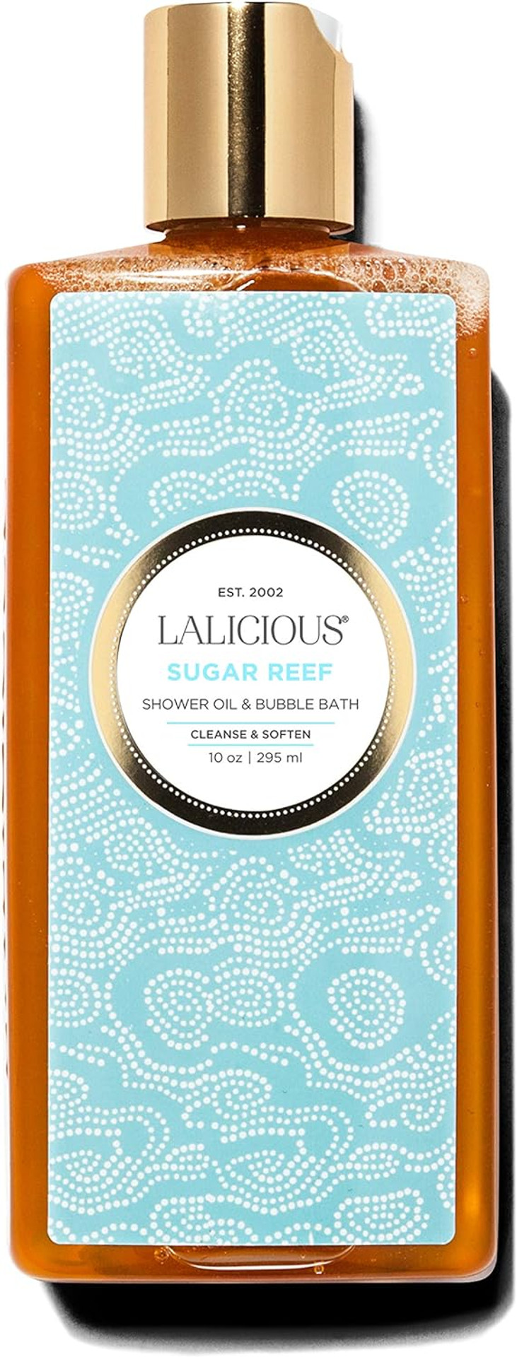 Lalicious Sugar Reef Shower Oil & Bubble Bath - Shower Cleanser With Topical Probiotics & Grapeseed Oil, No Parabens (10Oz)