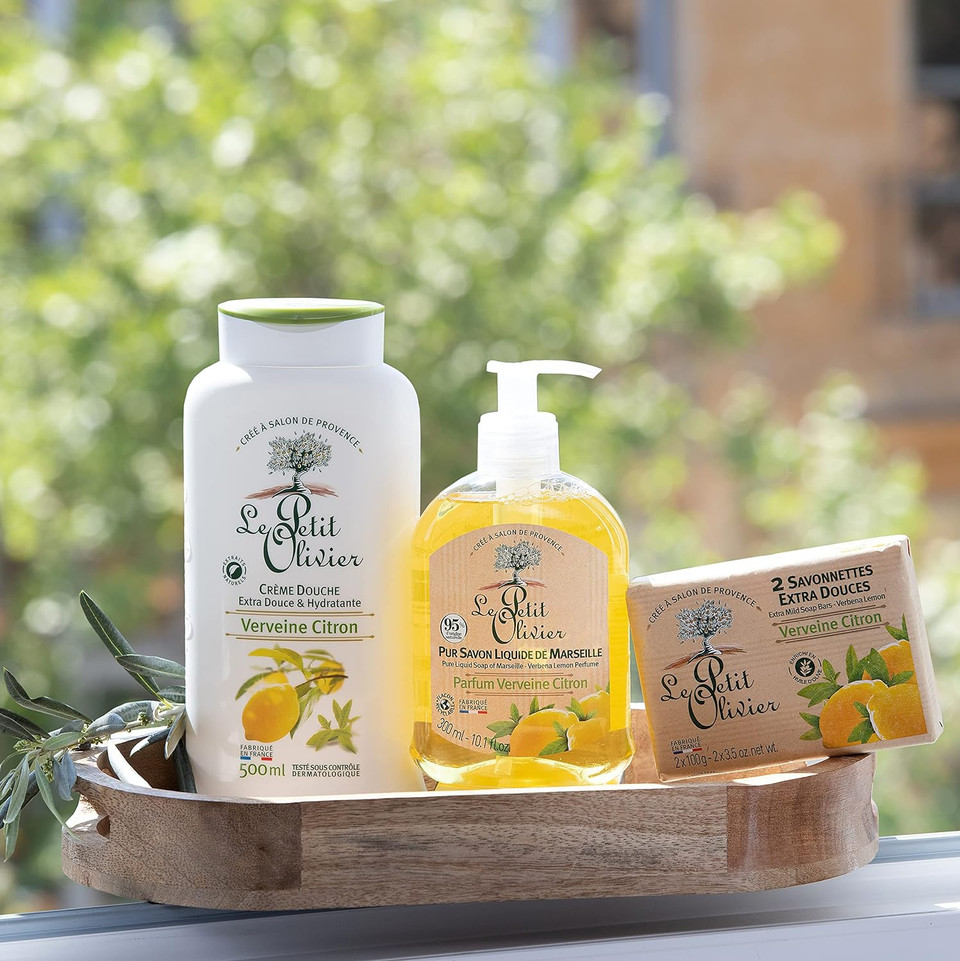 Le Petit Olivier Shower Cream - Verbena Lemon - Gently Cleanses Skin - Fresh And Moisturizing - Ph Neutral - Dermatologically Tested - Free Of Soap And Dyes - 16.9 Oz