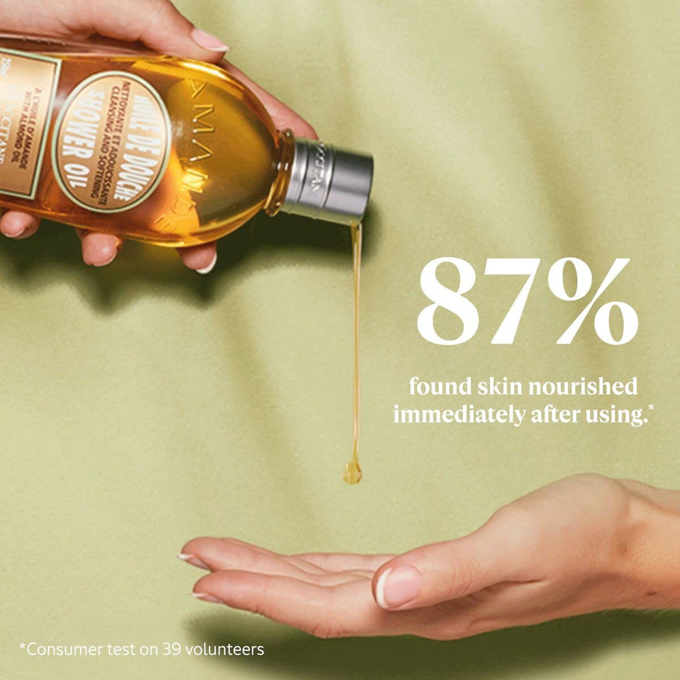 L'Occitane Cleansing & Softening Almond Shower Oil, Oil-To-Milky Lather, Softer Skin, Smooth Skin, Cleanse Without Drying, With Almond Oil16.9 Fl Oz (Pack Of 1) L'Occitane Cleansing & Softening Almond Shower Oil, Oil-To-Milky Lather, Softer Skin, Smooth Skin, Cleanse Without Drying, With Almond Oil16.9 Fl Oz (Pack Of 1)