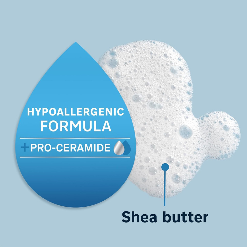 Lubriderm Daily Moisture Body + Face Wash, Hydrating Body Wash + Moisturizing Facial Cleanser With Pro-Ceramide & Shea Butter To Gently Cleanse, Light Fragrance & Hypoallergenic, 16 Fl. Oz