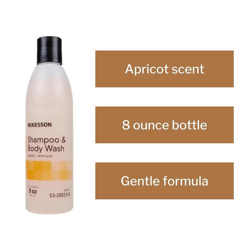 Mckesson Shampoo And Body Wash With Aloe, Apricot Scent, 8 Oz, 1 Count