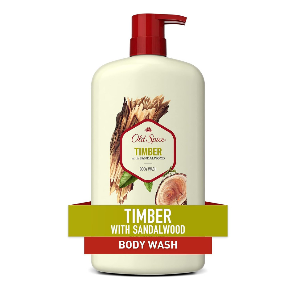 Old Spice Men'S Body Wash Timber With Sandalwood, 30 Fl Oz (Pack Of 4)30 Ounce (Pack Of 4)