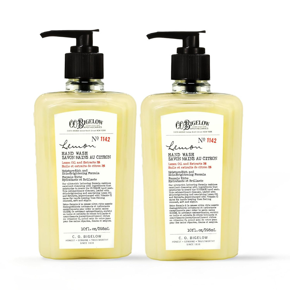 C.O. Bigelow Lemon Hand Wash - No. 1142, Moisturizing Liquid Hand Soaps With Lemon Extract & Vitamin C, Cruelty Free & Gentle For All Skin Types, 2 Pack, 10Fl Oz. Each10 Fl Oz (Pack Of 2)