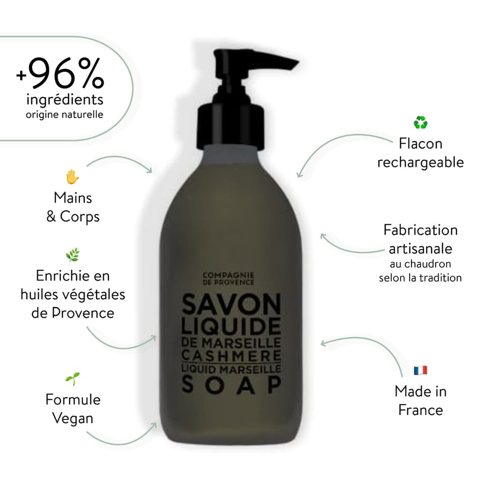 Compagnie De Provence Savon De Marseille Nourishing Liquid Soap, Delicate, Bulk 67.6 Fl Oz Plastic Bottle Refill