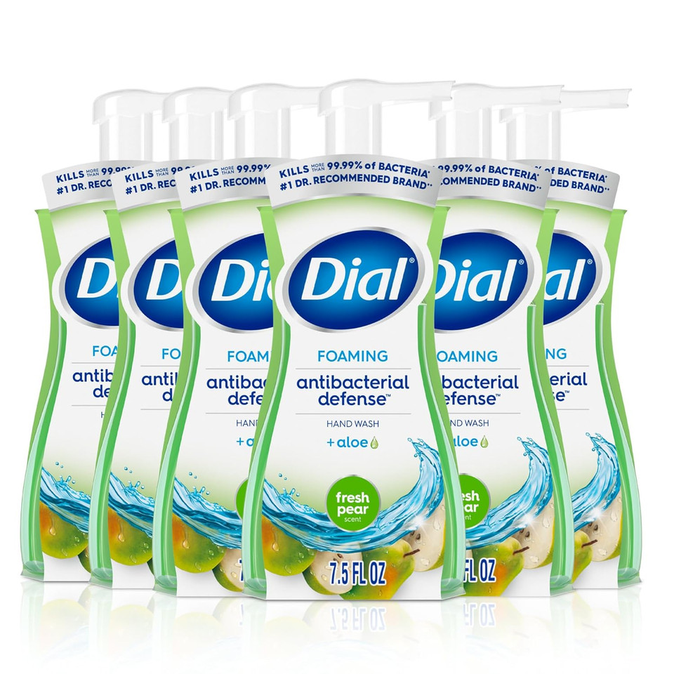 Dial Complete Clean + Gentle Antibacterial Foaming Hand Wash, Fragrance Free, 7.5 Fl Oz, 8 Count Case
