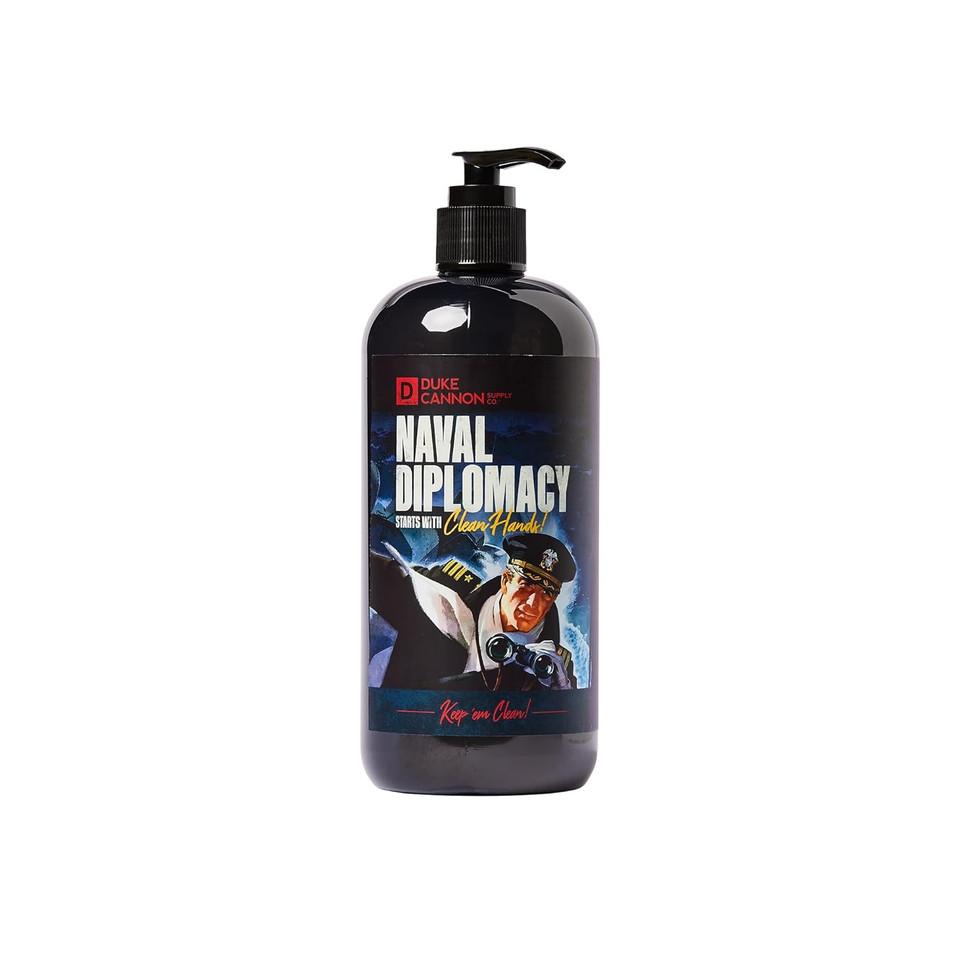 Duke Cannon Supply Co. Liquid Hand Soap - Naval Diplomacy, 17 Fl Oz, Keep 'Em Clean With Notes Of Fresh Water, Citrus, And White Woods