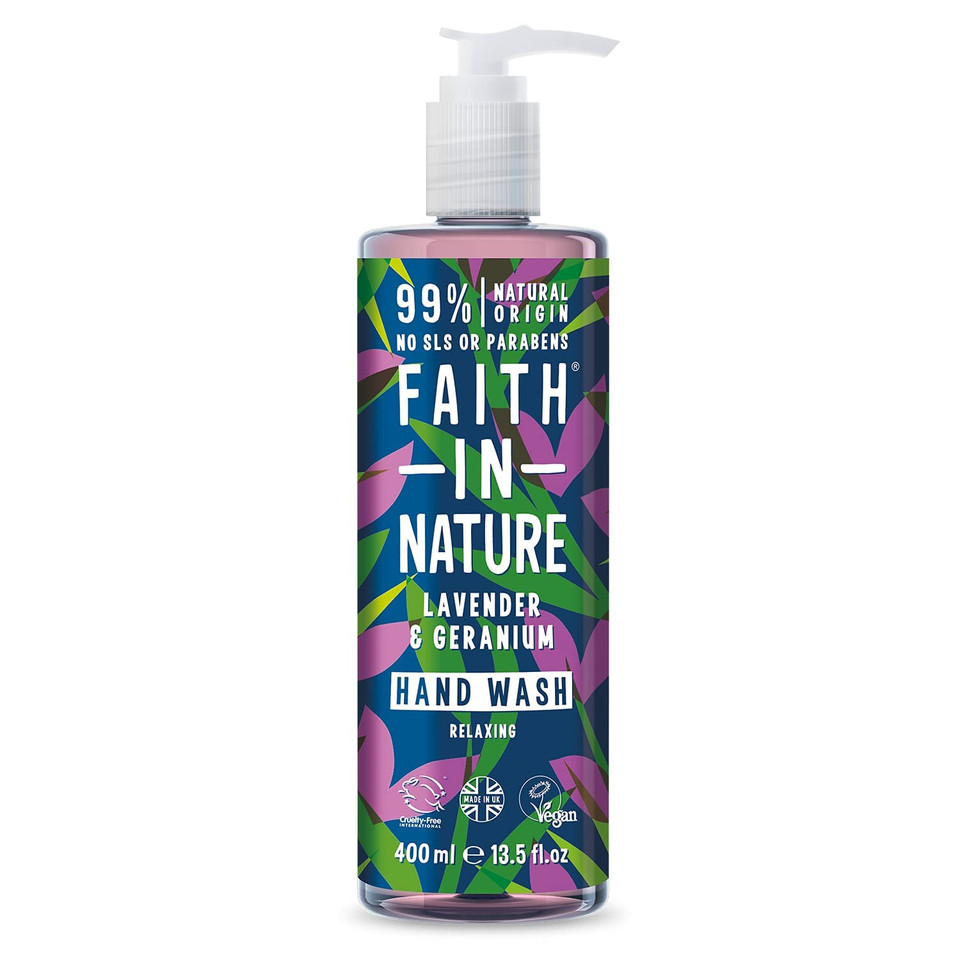 Faith In Nature Natural Lavender And Geranium Hand Wash, Nourishing, Vegan And Cruelty Free, No Sls Or Parabens, 400 Ml