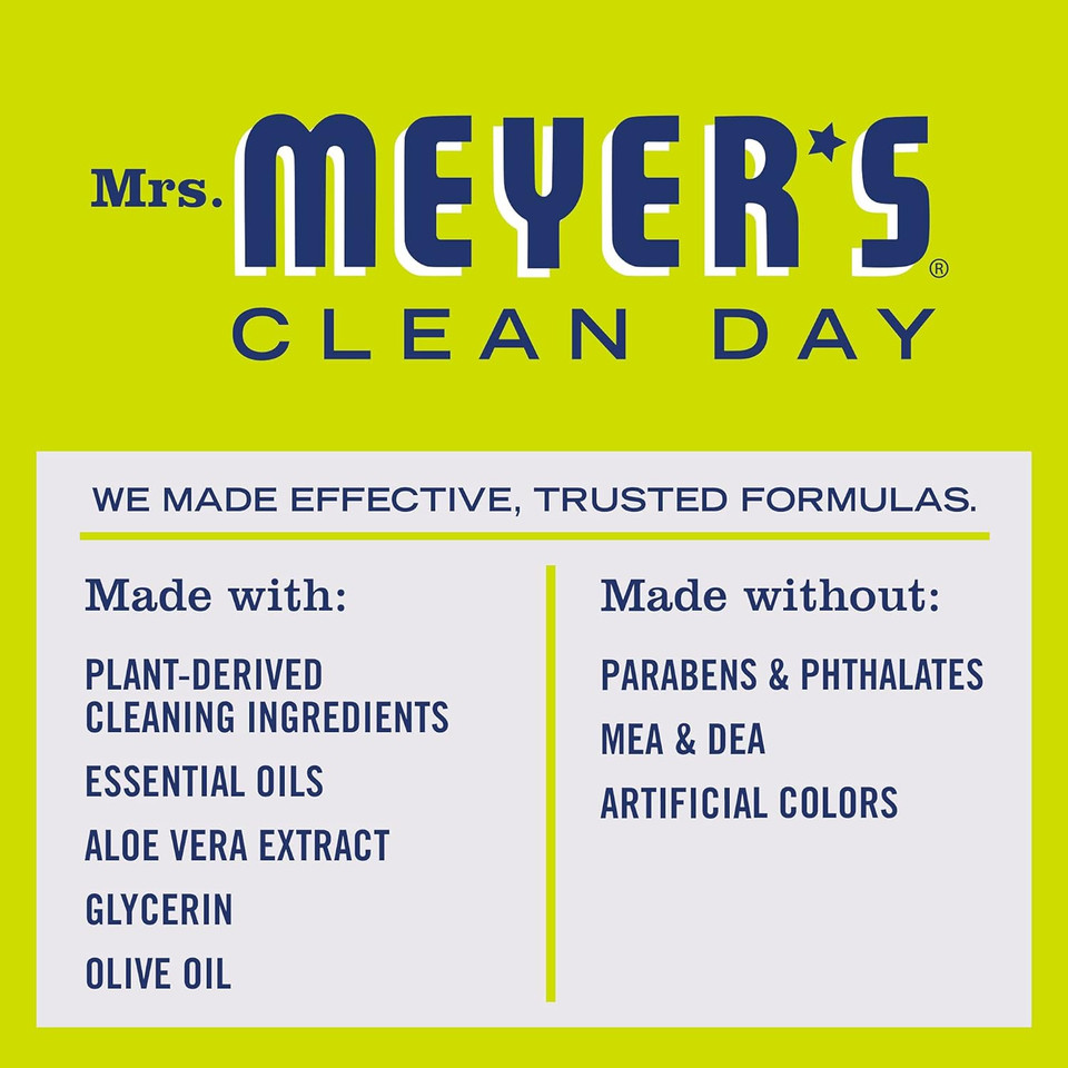 Mrs. Meyer'S Clean Day Liquid Hand Soap Refill, Cruelty Free And Biodegradable Formula, Lemon Verbena Scent, 33 Oz