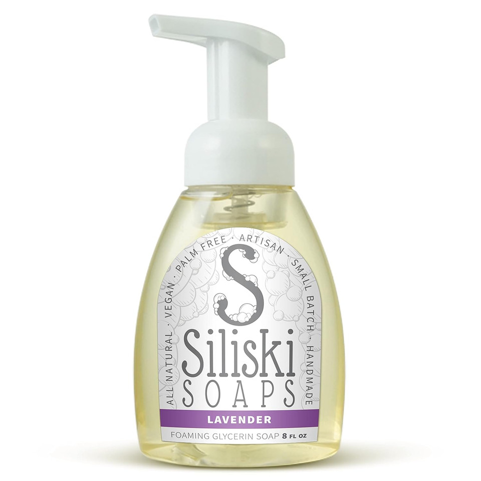 Simple Skincare By Siliski Foaming Glycerin Soap, All Natural, Vegan And Palm Free - Lavender, 8 Fl Oz