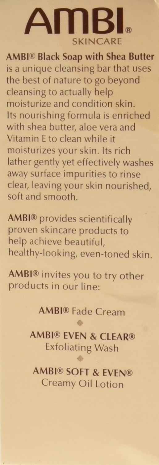 Ambi Skincare Black Soap With Shea Butter, 3.5 Oz (Pack Of 2)