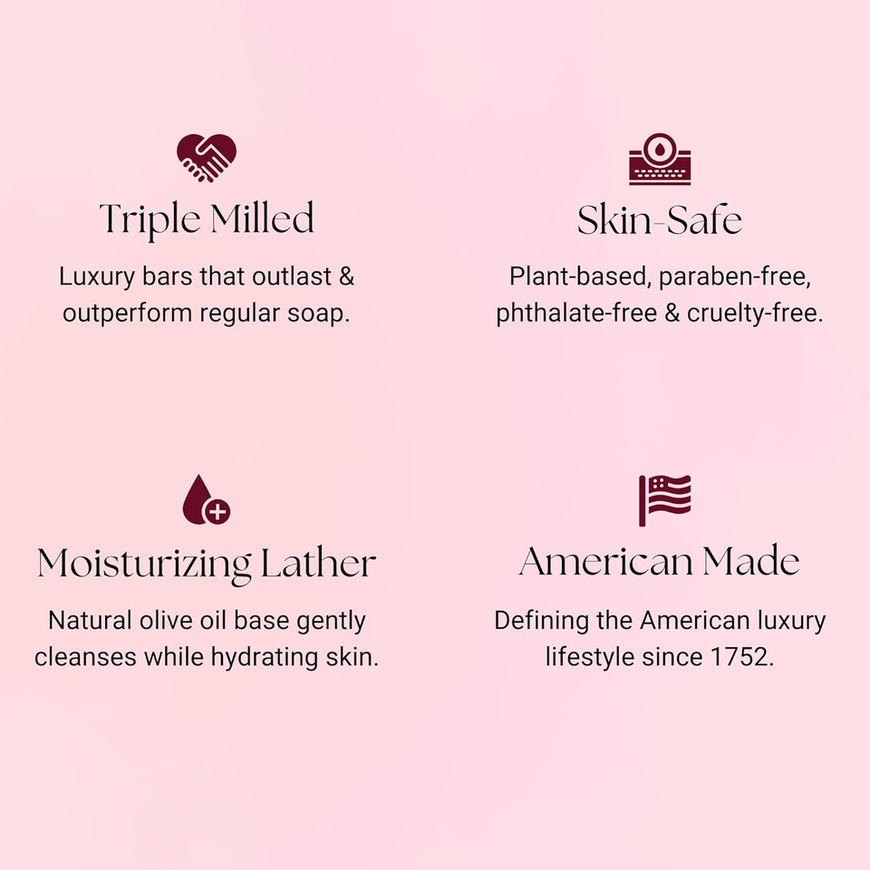 Caswell-Massey Beatrix Rose Luxury Bar Soap For Women, Moisturizing & Scented Bath Soap With Rich Rosy Floral Scent, Natural Soap For Face, Body And Hands, 3.5 Oz Bath Bar (1 Soap Bar)1 Count (Pack Of 1)