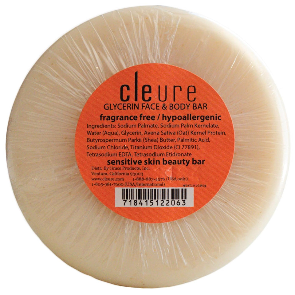 Cleure Face & Body Bar - Gentle Soap Cleanser For Sensitive Skin Infused W/Soothing Oatmeal - Gluten, Sls & Fragrance Free (3 Oz, Pack Of 1 Bar)3 Ounce (Pack Of 1)