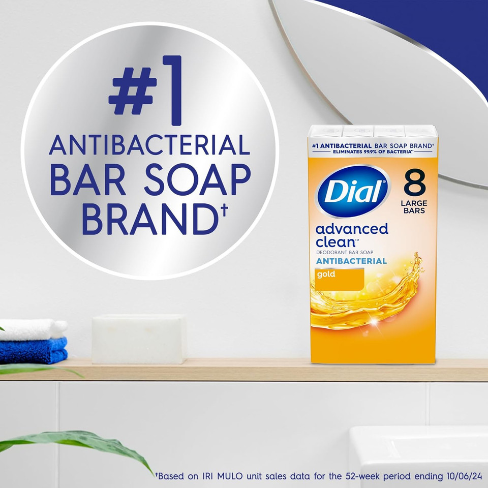 Dial Antibacterial Bar Soap, Refresh & Renew, White, 4 Oz, 32 Bars