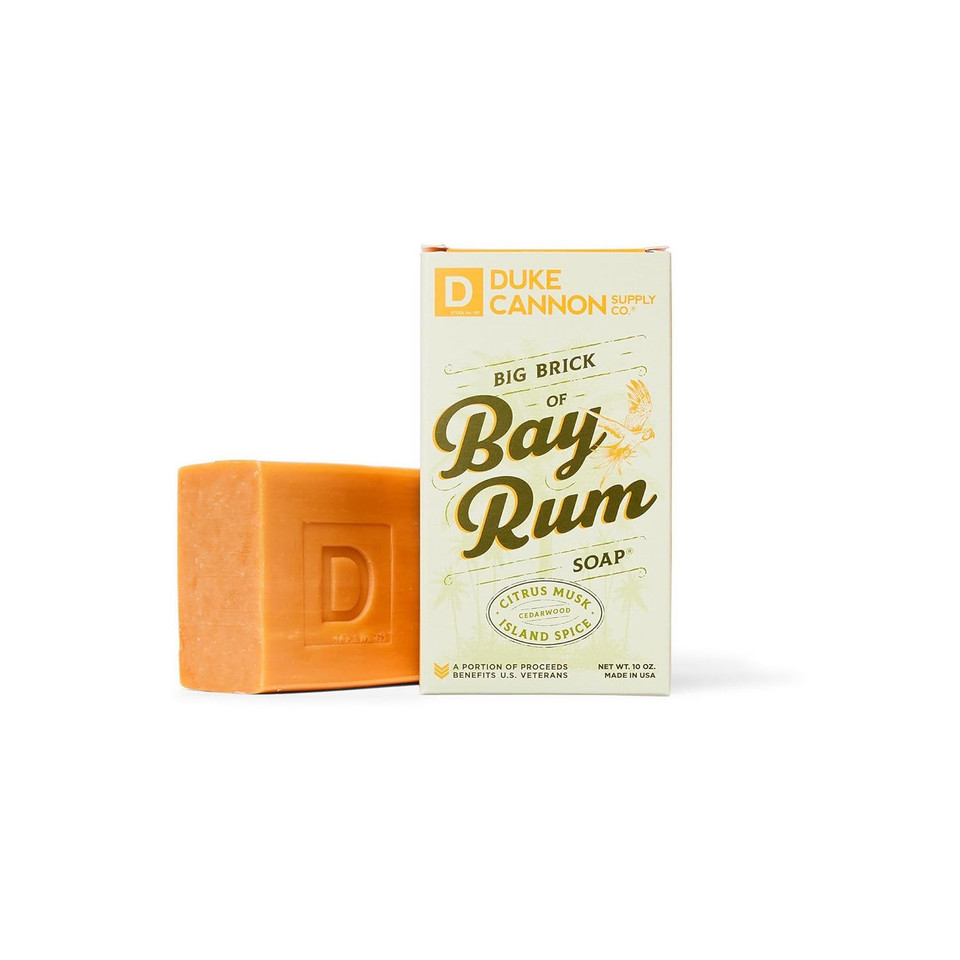 Duke Cannon Supply Co. Big Brick Of Bay Rum Soap, 10 Oz - Superior Grade Men'S Soap With Aromatic Summer Scent Of Citrus Musk, Cedarwood And Island Spice10 Ounce (Pack Of 1)