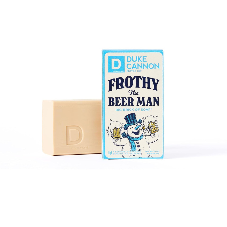 Duke Cannon Supply Co. Big Brick Of Soap Bar For Men Holiday Edition Frothy The Beer Man (Woodsy Sandalwood Scent) Multi-Pack- Superior Grade, Extra Large, Paraben-Free, Cruelty-Free, 10Oz (3 Pack)