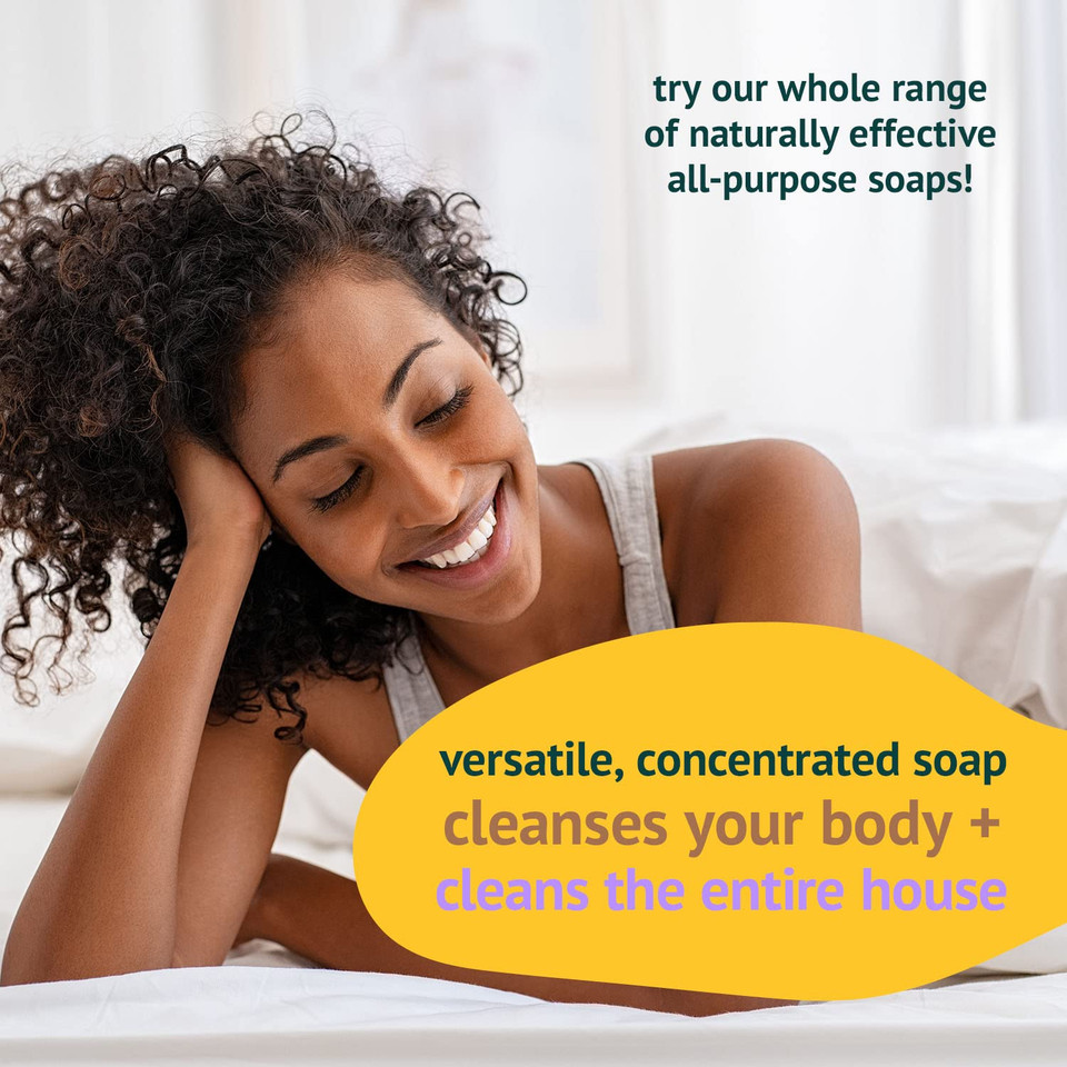 Green Beaver All Purpose Liquid Soap, Natural All Purpose Concentrated Castile Soap, Hand, Laundry, Body And House Wash For All Skin Types, Unscented, 1 Liter