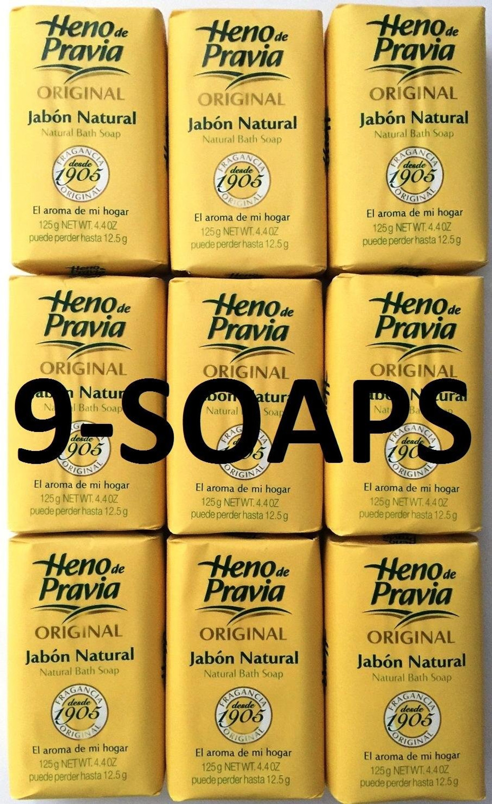 Heno De Pravia Soap Large 4.4 Oz. Ea. Original ( 9 Soaps Total)
