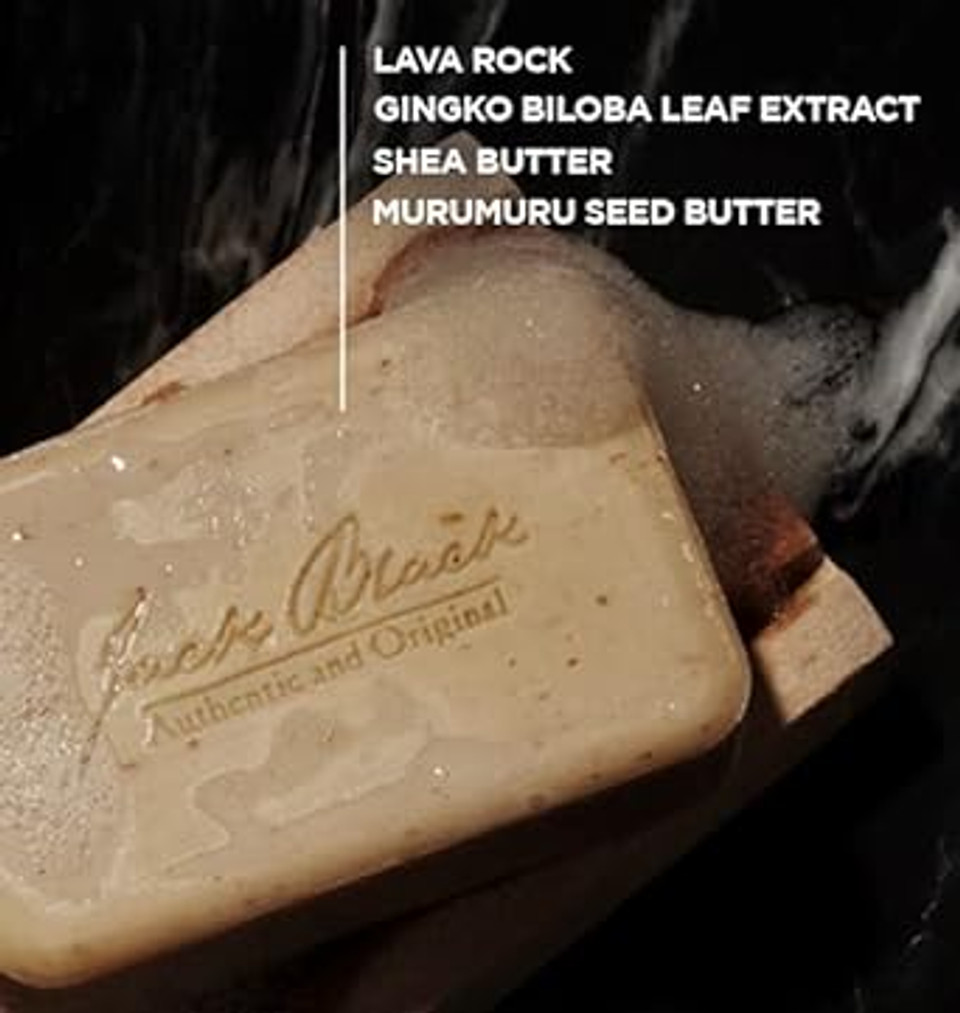 Jack Black - Turbo Body Bar Scrubbing Soap, 6 Oz - Men'S Soap With Blue Lotus And Lava Rock6 Ounce (Pack Of 1)