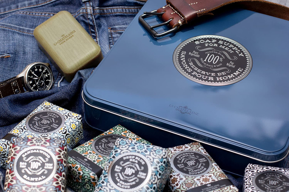 La Chatelaine Bar Soap For Men, Vegan, Natural And Organic Shea Butter Soap Bars, Father'S Day Grooming Set, Gift For Him, Triple Milled, Made In France, 8.8 Oz (Pack Of 6) - Indigoindigo