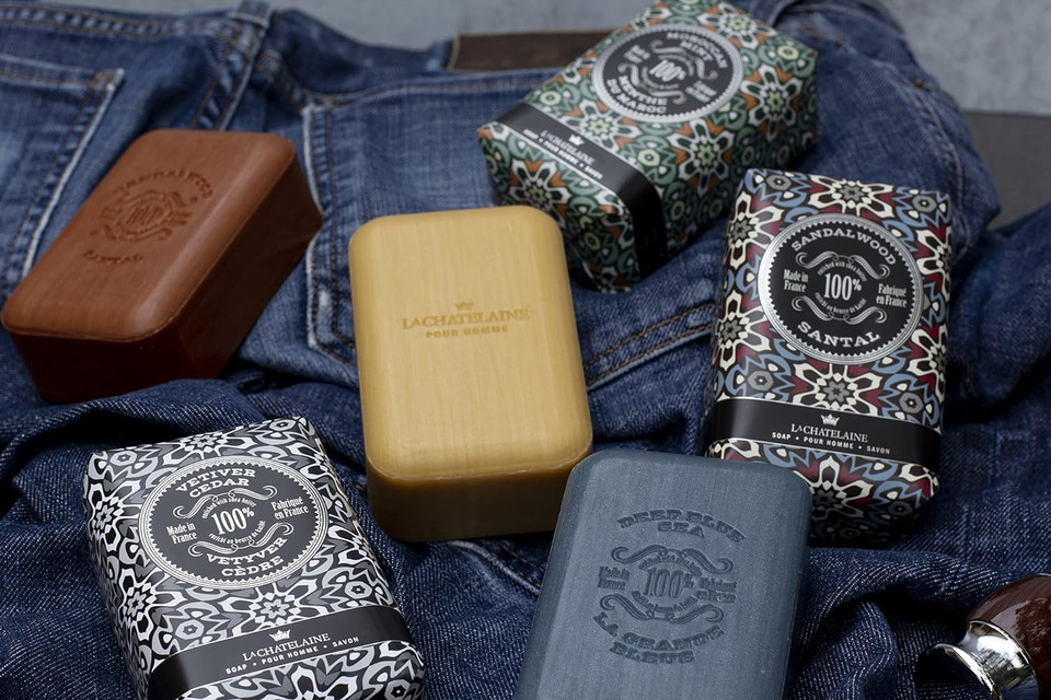 La Chatelaine Bar Soap For Men, Vegan, Natural And Organic Shea Butter Soap Bars, Father'S Day Grooming Set, Gift For Him, Triple Milled, Made In France, 8.8 Oz (Pack Of 6) - Indigoindigo