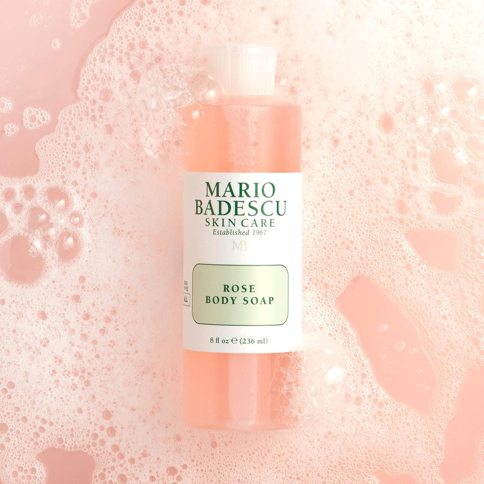 Mario Badescu Rose Body Soap | For A Pampered, Refreshed, And Hydrated Skin | Scented With The Sweetest Hint Of Floral | Shower Gel For Daily Use | 8 Fl. Oz