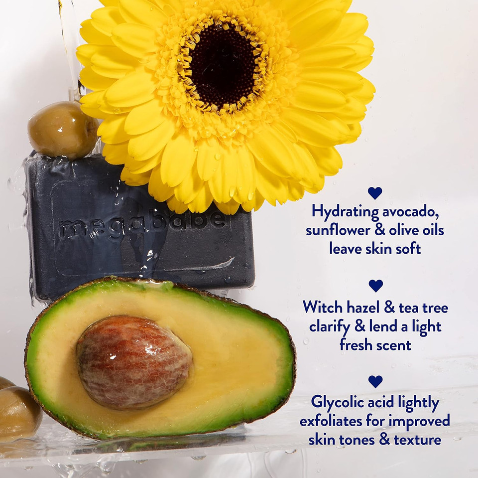 Megababe Underarm Bar Soap - Space Bar | With Detoxifying Charcoal For Odor Control | 3.5 Oz - 3 Pack