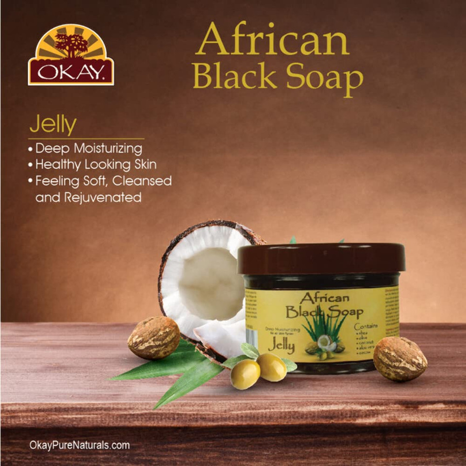 Okay African Black Soap Jelly (Jar) 7Oz/198Gr