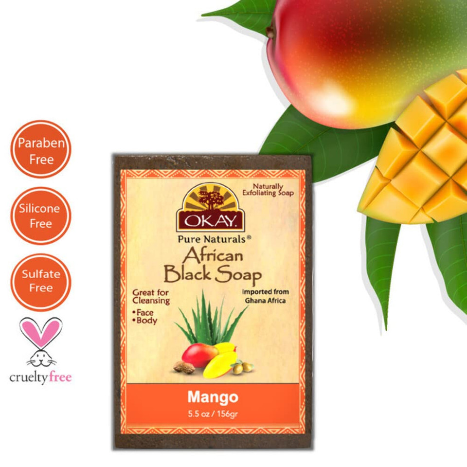 Okay Pure Naturals African Black Soap Mango 5.5Oz / 156Gr5.5 Ounce (Pack Of 1)