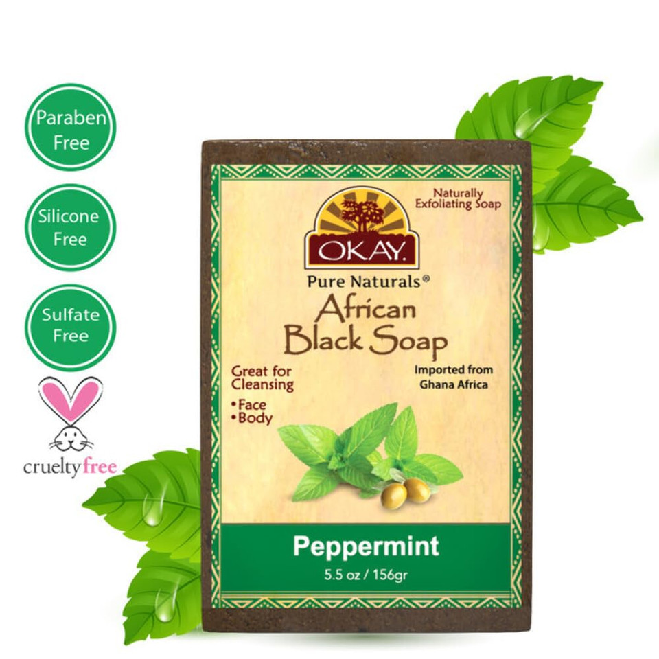 Okay Pure Naturals African Black Soap Peppermint 5.5Oz / 156Gr5.5 Ounce (Pack Of 1)