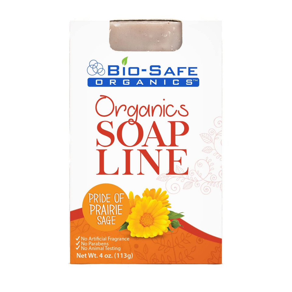Organic All Natural Handmade Pride Of Prairie Sage Exfoliating Body Soap Shampoo Bar | Luxurious & Rejuvenating Bath Soap | No Gmo, Sls & Chemical | Handmade Naturally Moisturizing | Suits All Skin | Usa Made - 4 Oz. By Bio-Safe Organicsã¢Â