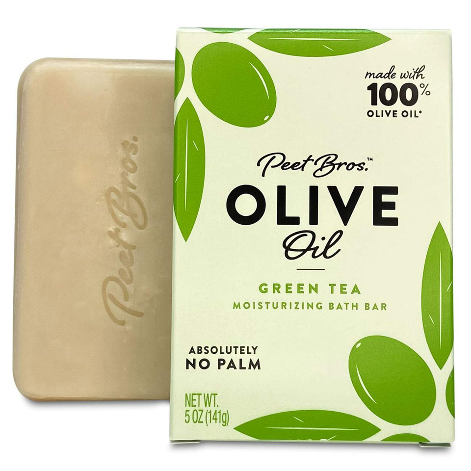 Peet Bros. | Olive Oil Moisturizing Bath Soap Bar | Always Palm Oil-Free | 5 Oz - Green Tea